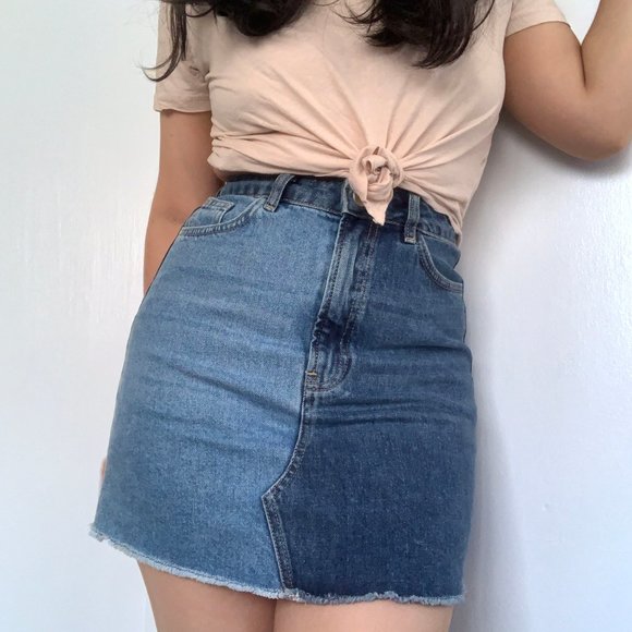 french connection denim skirt